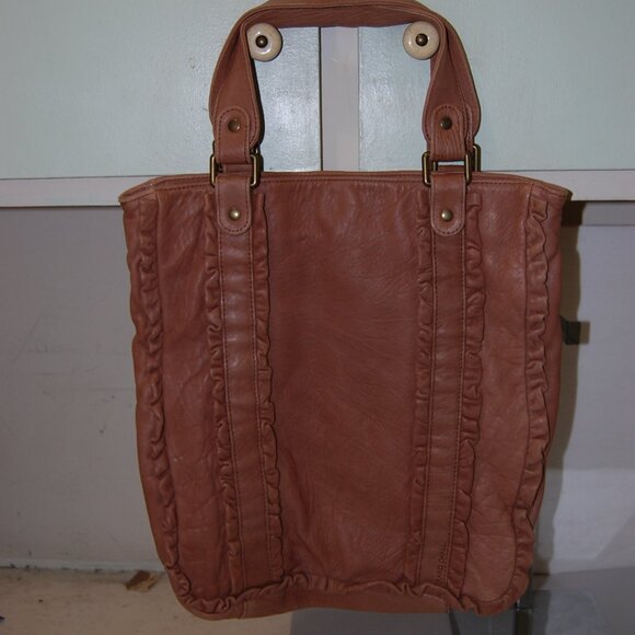 ❤️GERARD DAREL Soft Lamb Leather Gold Metal Hobo Purse Shoulder Bag - Picture 2 of 12